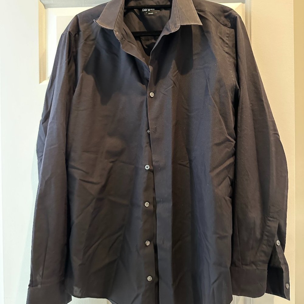 Bar III Slim Fit Black Button Shirt